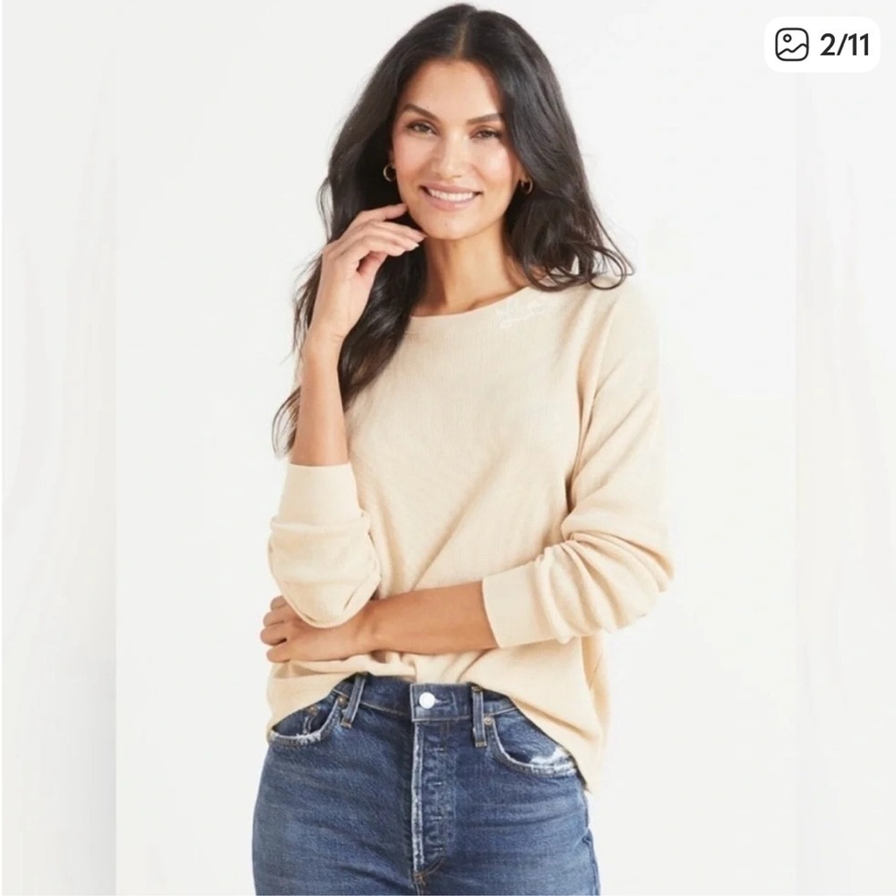 Sundry for Evereve Thermal “Loved” long sleeve tee shirt large